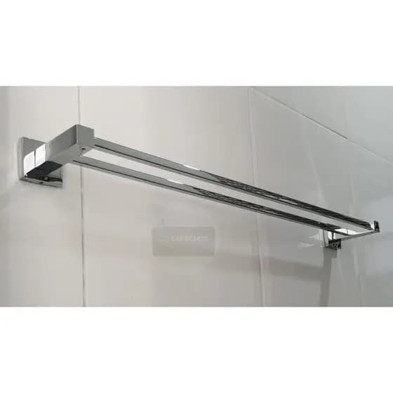 Porta Toalhas para banheiro com Barra Dupla 100%  Metal acabamento Cromado designer Quadrado