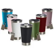 Kit 5/10/15 Copo Térmico de OFERTA com Tampa Abridor 473ml - Conserva Gelado, Parede Dupla a Vácuo