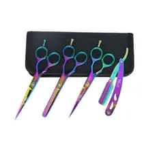 Kit 3 Tesouras Profissionais Navalha Cabeleireiro Barbeiro