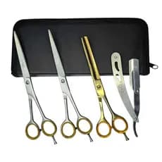 Kit 3 Tesouras e 1 Navalhete Profissional 7.0