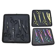 Kit 3 Tesouras 1 Navalhete Profissionais Cabeleireiro e Barbeiro