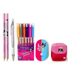 Kit Lápis HB Rebecca Bonbon Lapiseira C/ Canetas Gel de Glitter + Apontador E Borracha - Skypaper
