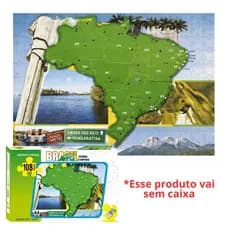 Quebra-Cabeça Infantil Educativo Mapa Do Brasil Com 108 Peças Jogo De Montar Coordenação Motora Brinquedo Pedagógico Nig
