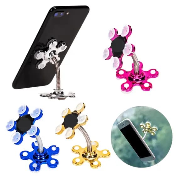 SUPORTE PARA CELULAR MAGIC BRACKET VENTOSAS E GIRO DE 360º - SUAS MÃOS LIVRE