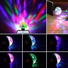 Mini Luz De Festa Globo Giratório Colorido Discoteca Led Usb