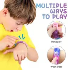 KIT 2 Uni.Pulseira Pop It Silicone Anti Stress Fidget Bolha Cores Diversas