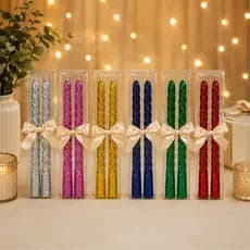 Vela glitter Retorcida Decoração presente mesa posta brilho elegante para castiçal
