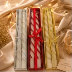 Kit 2 Velas Retorcidas Glitter Para Castiçal mesa decoração jantares romantico presente ceia