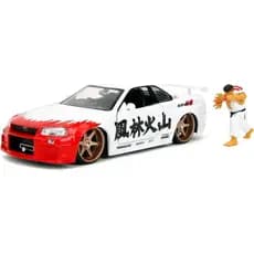 Miniatura Nissan Skyline Gtr 2002 1:24 Boneco Ryu Street Fighter Jada Toys