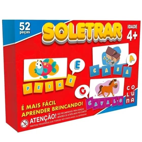 Jogo Soletrar Didático Pais e Filhos Educativo Alfabetização Infantil