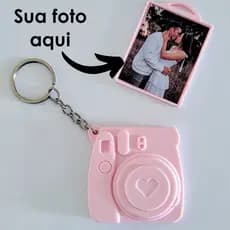 Chaveiro Câmera com Fotinho dia dos namorados