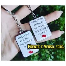 Chaveiro Dirija com Cuidado de Resina G (2 Lados de Arte)