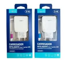 Kit 10 Peças Carregador Celular Rápido 3.1A Entrada V8/IPhone 2 Portas USB Inova