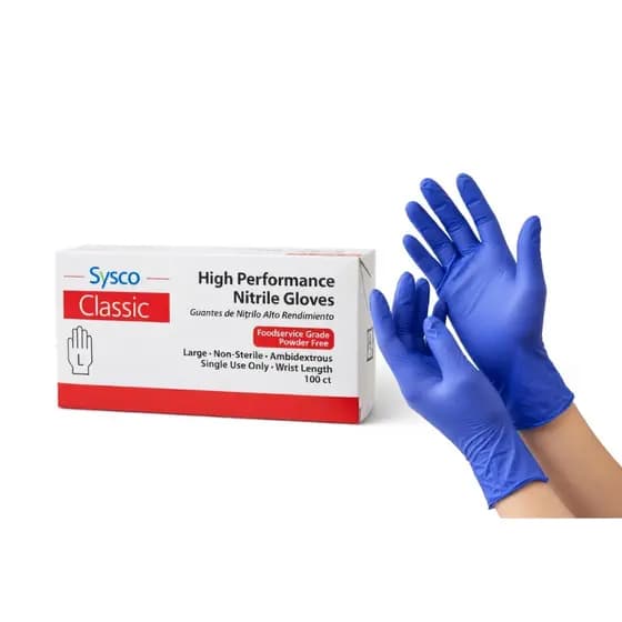 Luva Nitrílica Azul De Alto Desempenho Sysco Classic-Atacado