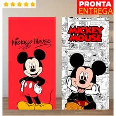 Toalha Banho Praia Piscina Mickey Infantil Felpa Estampada
