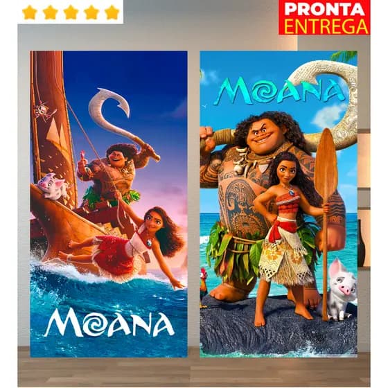 Toalha de Banho Infantil Moana Praia Piscina Felpa Estampada