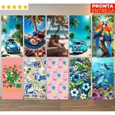 TOALHA DE PRAIA PISCINA BANHO FELPA ESTAMPADA ESCOLHA A SUA!