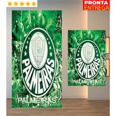 Toalha de Banho e Rosto/Mão Time Palmeiras 1 Praia Piscina Felpa Estampada