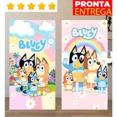 Toalha de Banho Grande Bluey Infantil Praia Piscina 140x70 Estampada