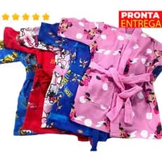 *PROMOÇÃO* Roupão Infantil Personagem Desenho Felpa Praia Piscina Estampada
