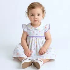 Vestido Bebê Menina Luxo Confortável Alta Qualidade Festa Infantil 100% Algodão - Mundo Nina