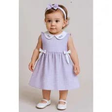 Vestido de Bebê Infantil Criança Luxo Macio Confortável  Festa 100% Algodão Mundo Nina
