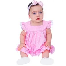Vestido de Bebê 100% Algodão Mundo Nina Kids Roupa de Bebê - Maria