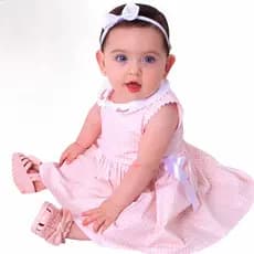 Vestido Bebê Menina Rosa Bebê 100% Algodão Mundo Nina