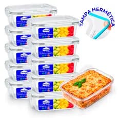Conjunto 2/3/5/10 Potes 370/640/640ml Vidro Hermético Mantimentos Marmita Fitness