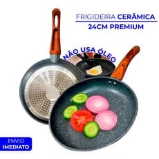 Frigideira Antiaderente Cerâmica Espessura 4mm Não Gruda Indução Ovos Frita Sem Óleo