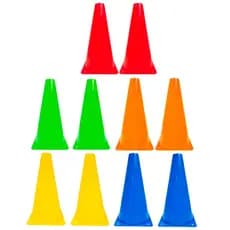 10x Mini Cone Sinalização Esportivo 23cm Agilidade Cores Treino