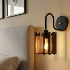 Abajur Arandela Vintage para Quarto Bivolt 110/220 Colonial Mdf Romana - ABF Luminárias