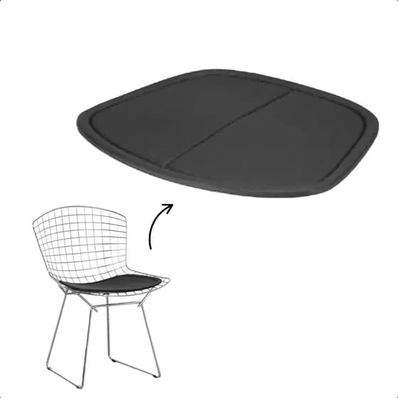 Almofada Assento Para Cadeira ou Banqueta Bertoia Cor PRETO