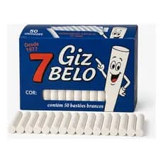 7 Belo Gizes Escolar Branco 50 Unidades - Kit Econômico