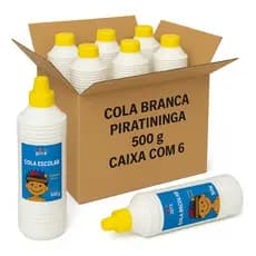 Kit 6 Cola Branca Escolar 500g Ideal Para Slime Artesanato