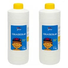 Kit 2 Cola Branca Escolar 1kg Ideal Para Slime Artesanato