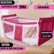 Rede Berço Bebe Com Mosquiteiro Acolchoado Portátil - Promoção