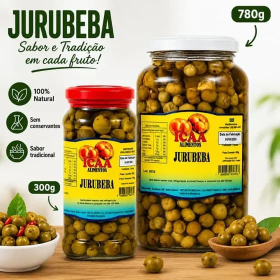 Jurubeba Em Conserva Pote Com 300g  e 780g A Legítima Qualidade
