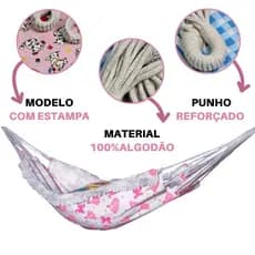 Rede De Bebê Descanso Dormir Infantil 100% Algodão Antialérgica  Estampado