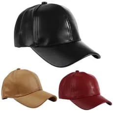 Boné de Couro PU Premium Aba Curva Ajustável Casual Unissex Confortável Regulável Moderno Urbano