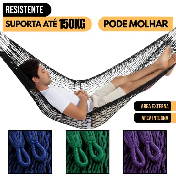 Rede De Dormir Descanso Nylon Tarrafa Camping Pesca