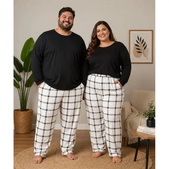 Pijama suede unissex adulto  Longo plus size
