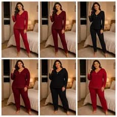 Conjunto de Pijama Suede  confort Deluxe meia estaçã