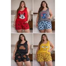 “Baby Doll Plus Size Feminino Shortdoll Pijama Fresquinho Confortável GG ao 58”