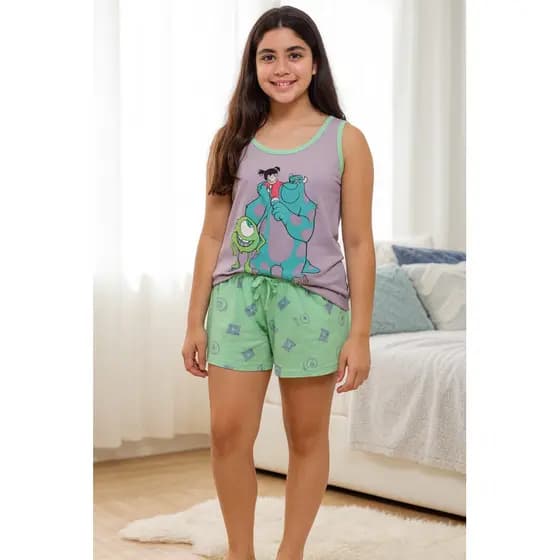 Short Doll infantil malha hora do soninho