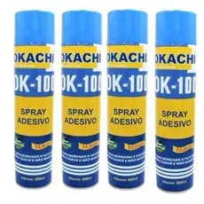 Kit com 4 Cola Okachi Spray Temporária Patchwork Bordados Tecidos - 600 ml