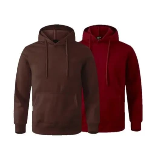 Kit 2 Moletom Canguru Com Bolso e Capuz Algodão Liso Sem Estampa Flanelado Masculino e Feminino - byhope