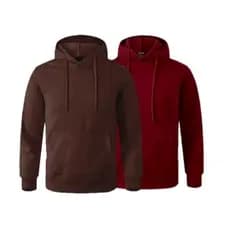 Kit 2 Moletom Canguru Com Bolso e Capuz Algodão Liso Sem Estampa Flanelado Masculino e Feminino - byhope