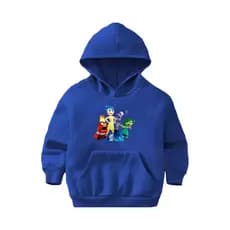 Blusa de Frio Moletom Flanelado Para Crianças com Capuz e Bolso Canguru Divertidamente