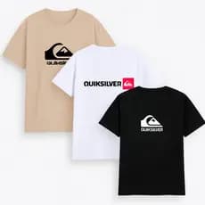 Kit 3 Camisas Quiksilver Masculinas Algodão Fio 30.1 Premium Conforto